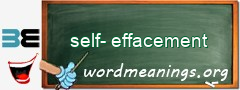 WordMeaning blackboard for self-effacement